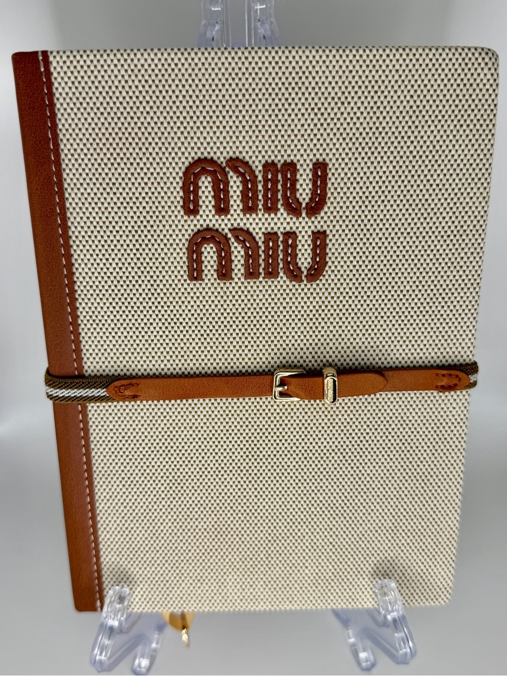 Miu Miu Beige and Brown NoveltyCanvas Notebook  with Belt